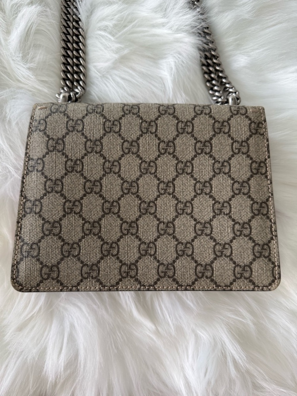 Gucci: GG Canvas and Red Suede Mini Dionysus Shoulder Bag AUTHENTIC - Picture 8 of 16